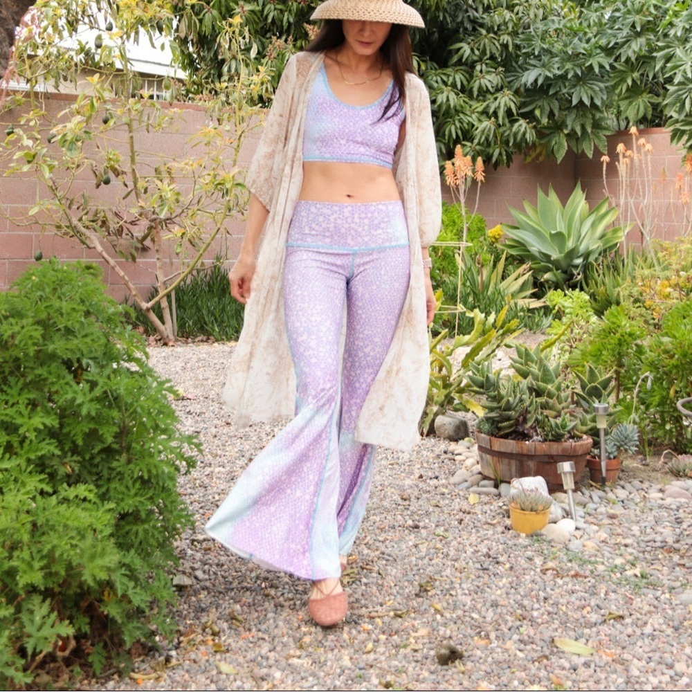 Teeki womens small legging pant bell bottom mermaid fairy queen Lavender blue